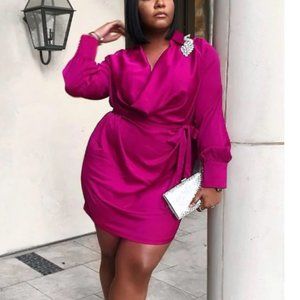 NWT Fashion Nova Size 2X Magenta Pink Mini Dress